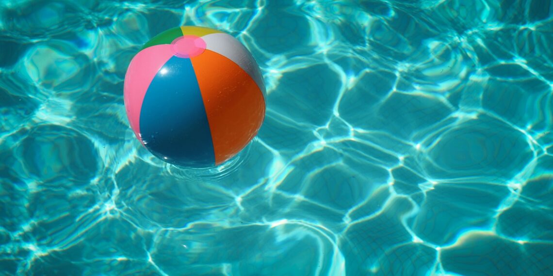 white and multicolored beach ball